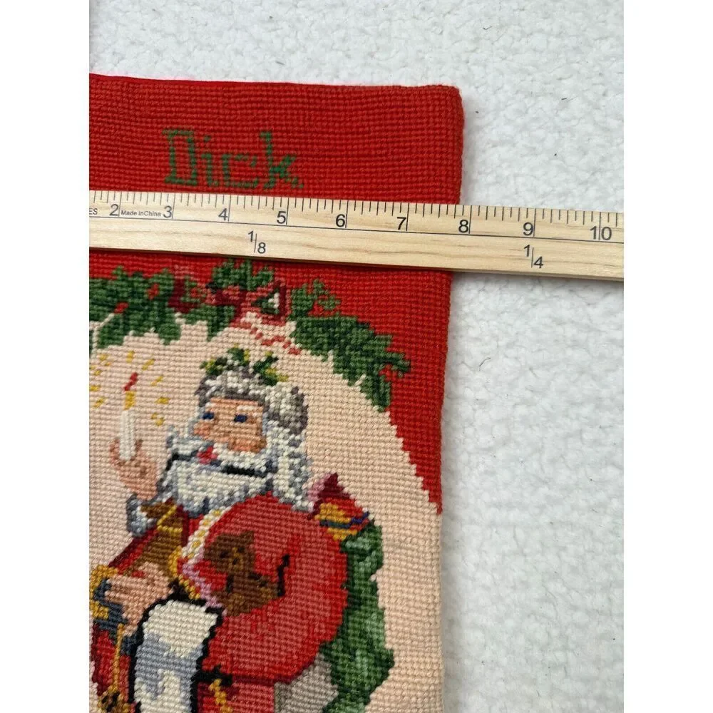 Steinwinder Enterprises Santa Toys List Embroidered Needlepoint Stocking‎